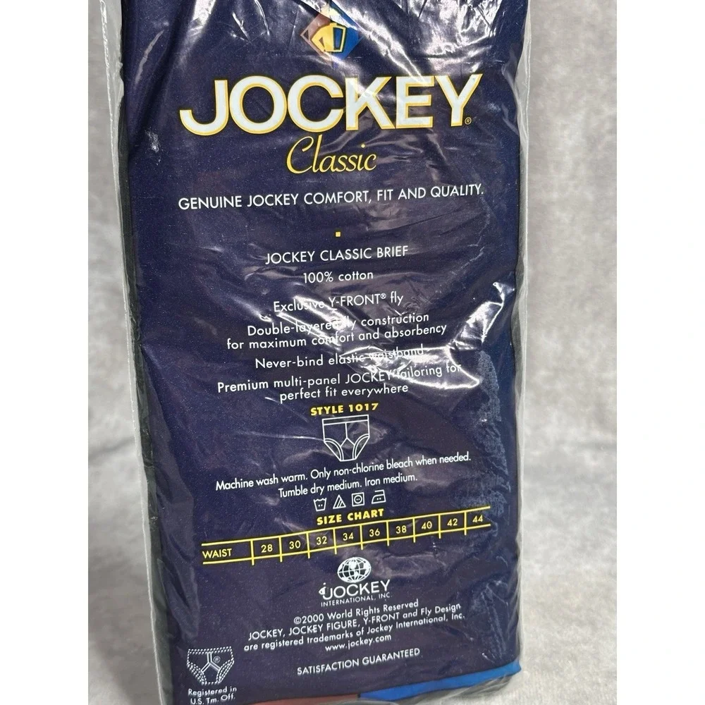 Vintage Jockey Classic Y Front High Waist Briefs Sz 38 New Black
